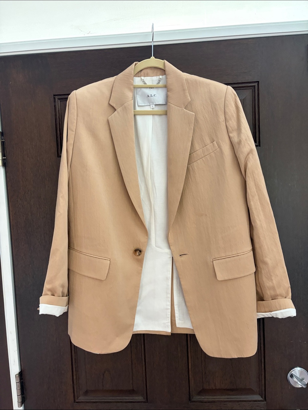 A.L.C. Women's Light Tan Single-Button Blazer